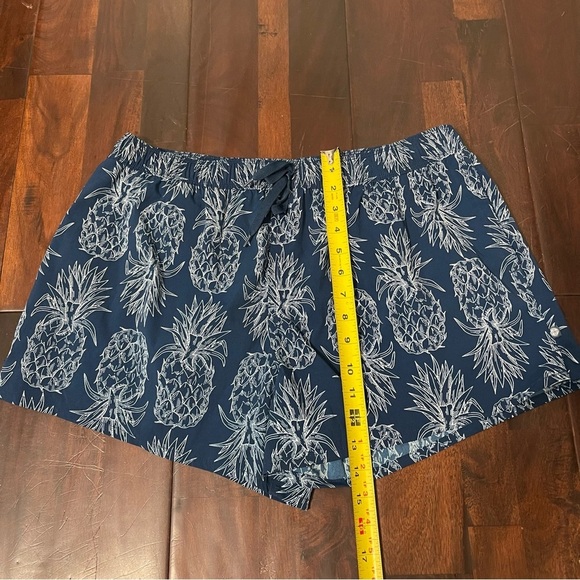 Lauren James Navy Pineapple Print Shorts Pockets Drawstring Size Large Nylon - Picture 5 of 7